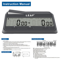 LEAP Chess Clock 9921 side profile showing compact portable design for travel