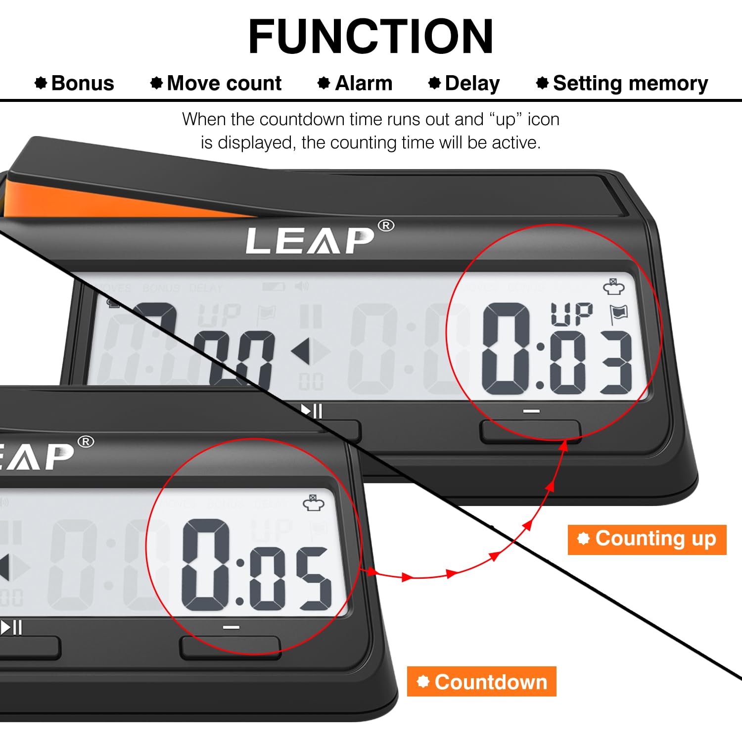 LEAP Chess Clock alarm function helps avoid missed alerts during tournaments