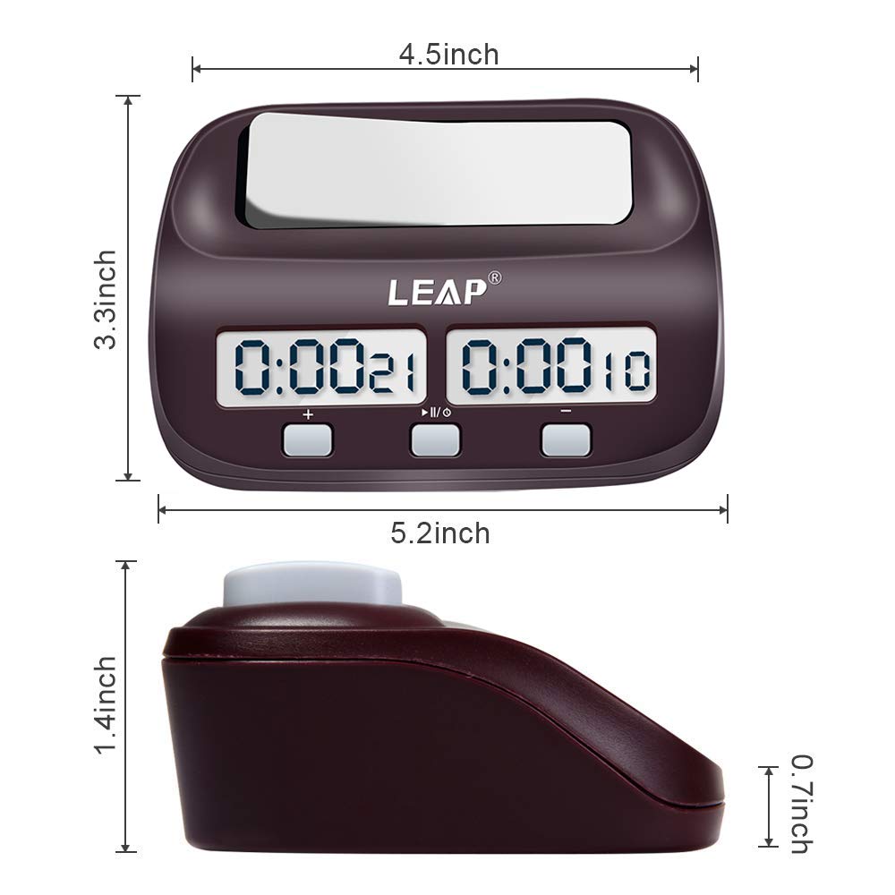 LEAP Chess Clock battery compartment highlighting portable power with AA battery
