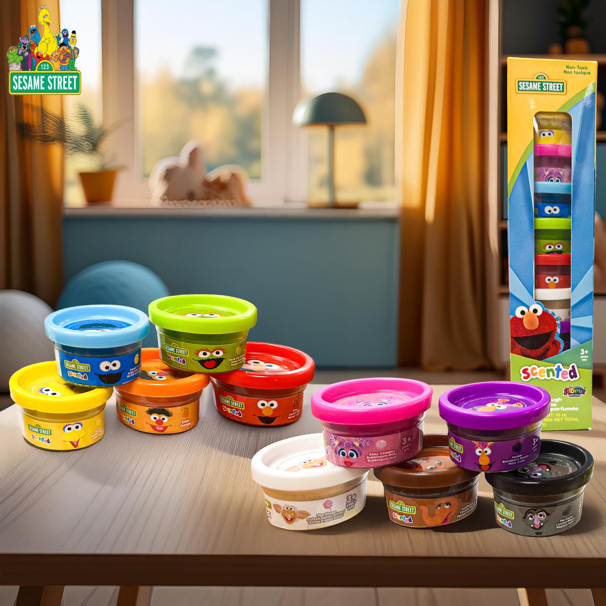 Leap Year Sesame Street dough Snuffleupagus pack—brown dough for storytelling figures.