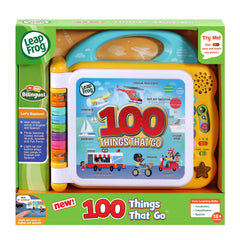 LeapFrog 100 Things That Go three play modes — Words, Sounds, and Fun Facts.