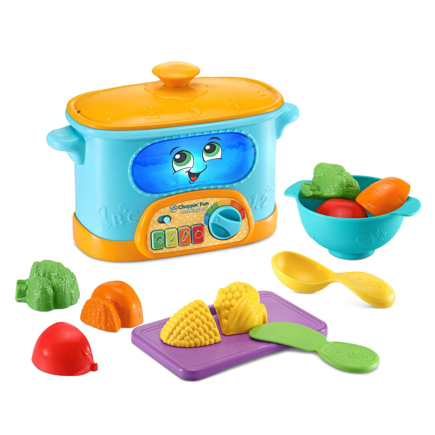LeapFrog pot temperature dial lights up pretend water to spark sensory play.
