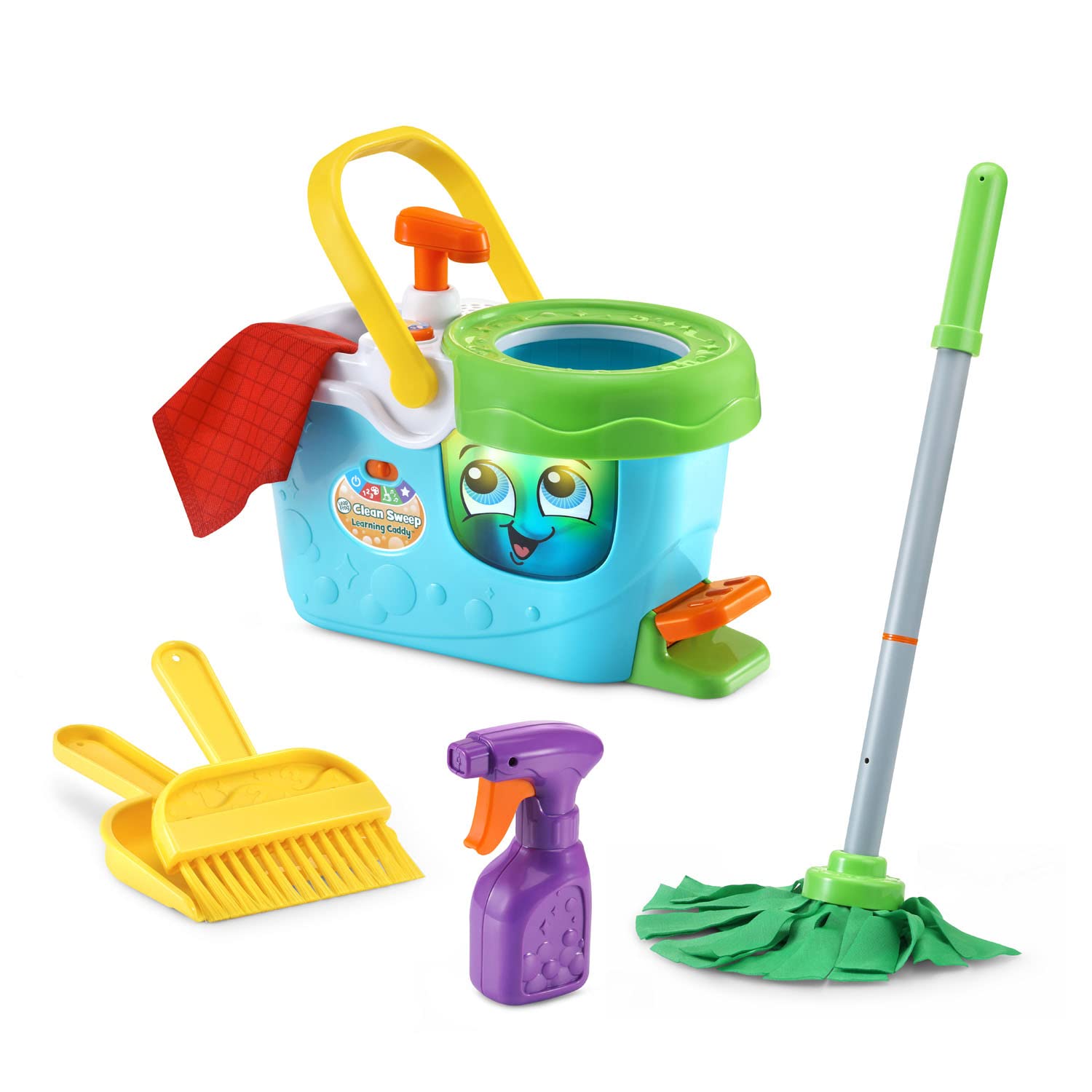 LeapFrog Clean Sweep bucket lights up and sings during cleanup play