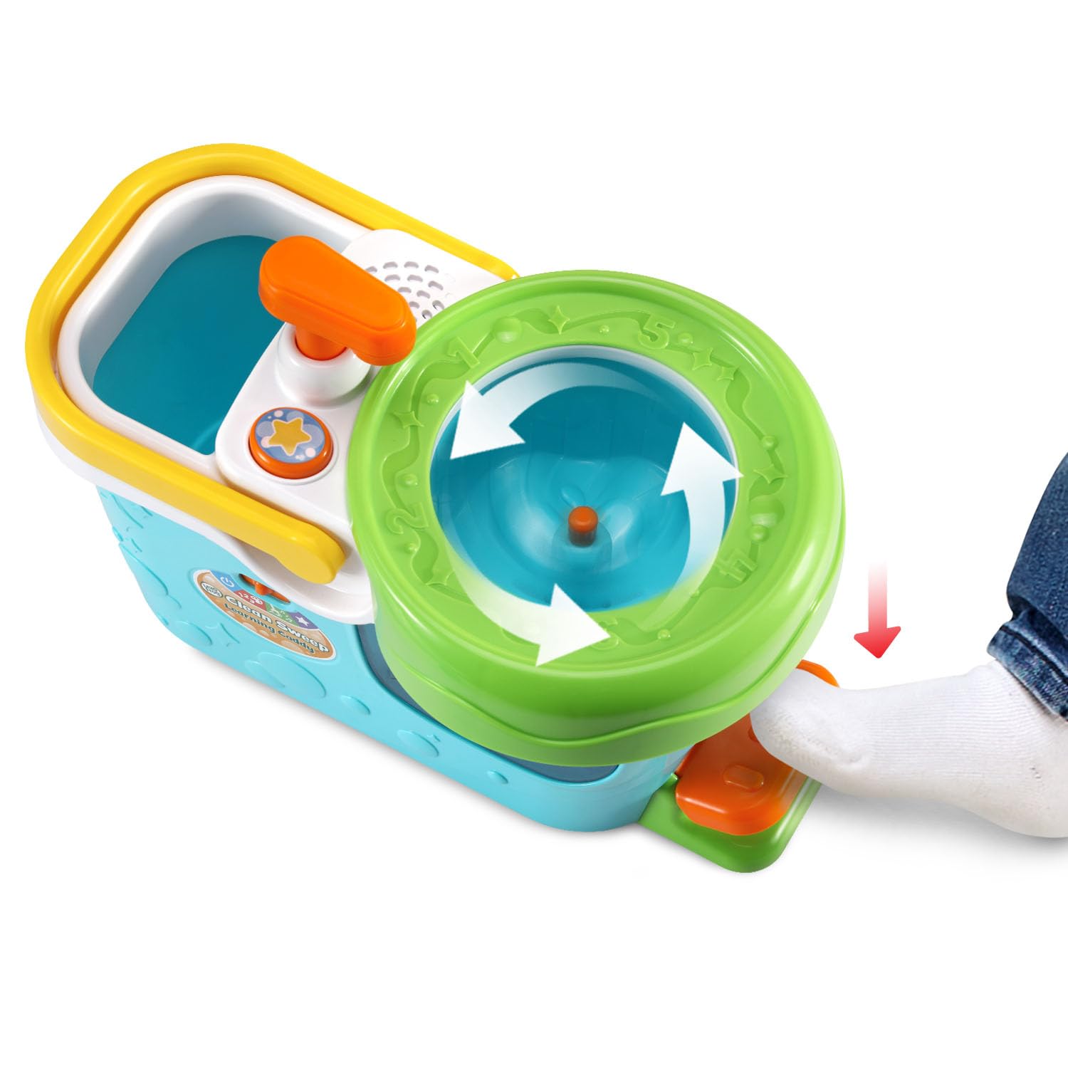 LeapFrog Clean Sweep includes dustpan, broom, cloth for pretend cleanup