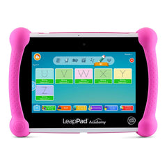 LeapFrog LeapPad Academy Pink sturdy bumper and built-in kickstand for flexible viewing.