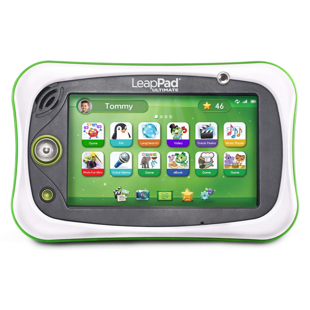 LeapFrog LeapPad Ultimate green front view highlights durability for active learning