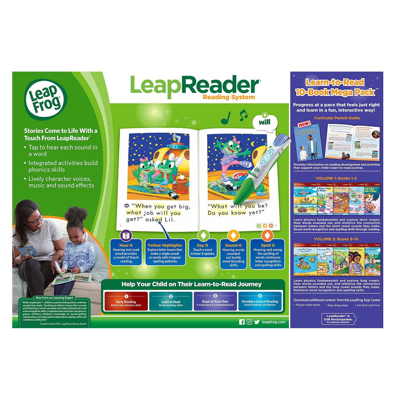 LeapFrog LeapReader storytime with sound effects for multisensory reading