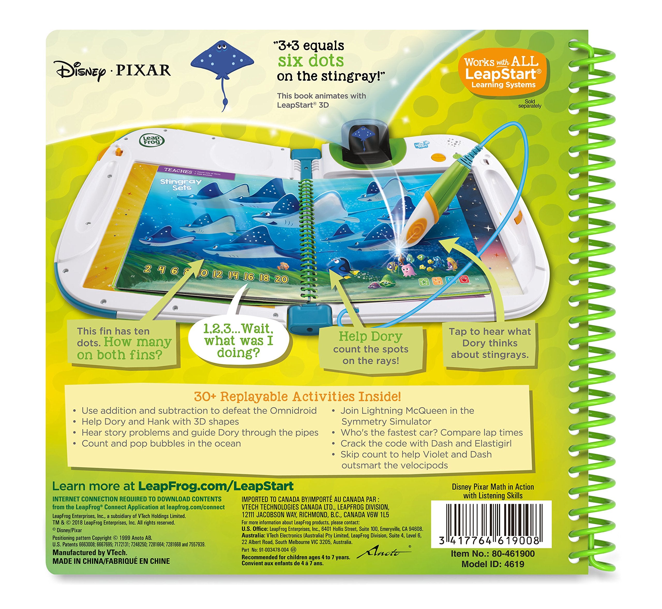 LeapFrog LeapStart 3D page 2 highlights Dory mazes for counting practice.