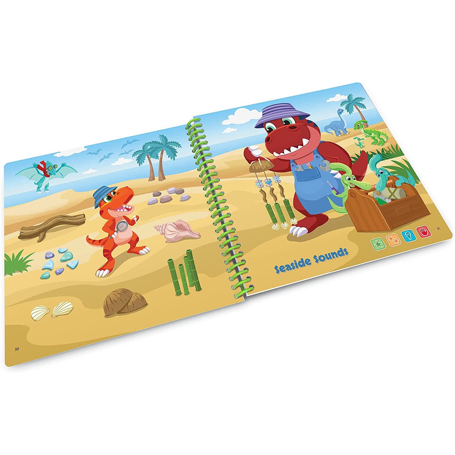 LeapFrog LeapStart Duck, Duck, T-Rex! interactive page promotes tactile learning and memory skills.