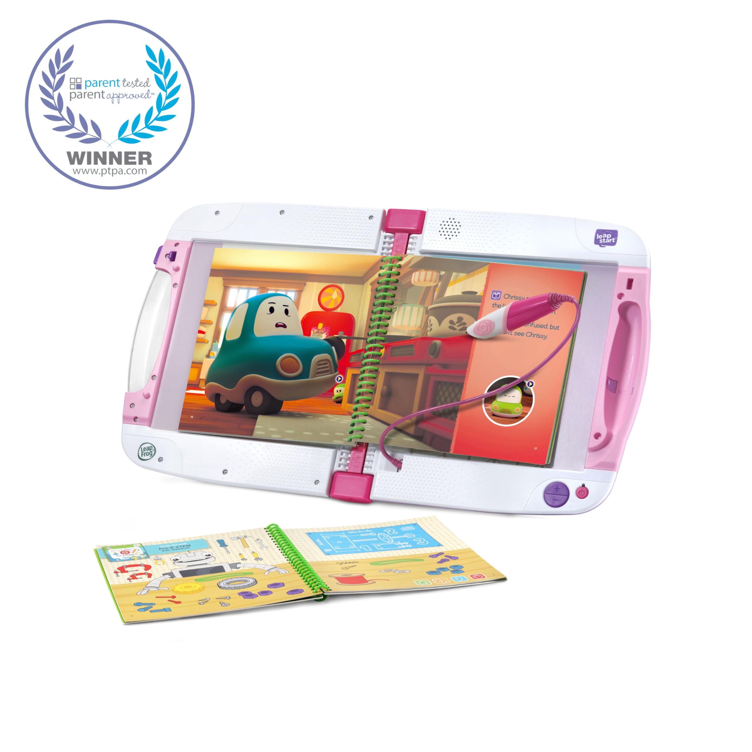 LeapFrog LeapStart stylus closeup—promotes proper writing grip during interactive learning