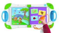 Closeup of replayable activities in LeapStart book for skill practice.
