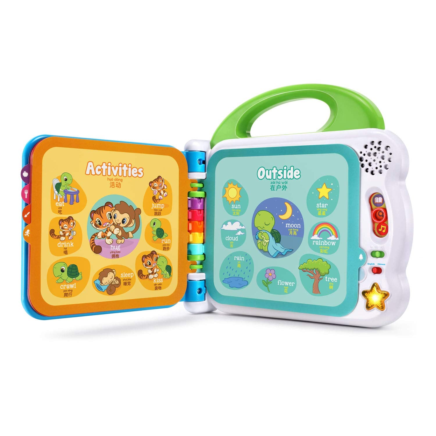 LeapFrog Learning Friends light-up star button delivers learning songs to reinforce concepts.