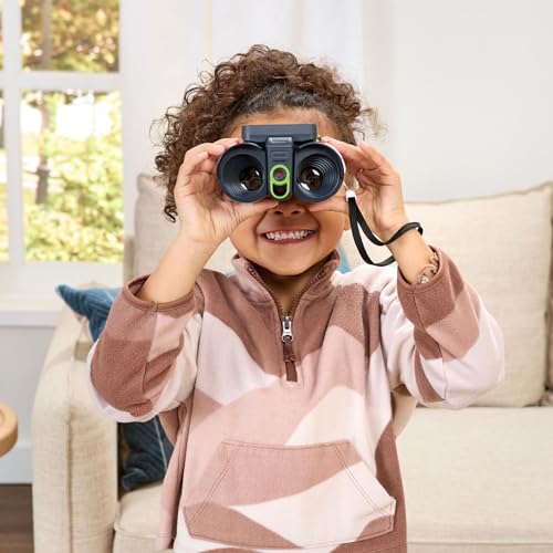 LeapFrog binoculars require four AA batteries; demo batteries included