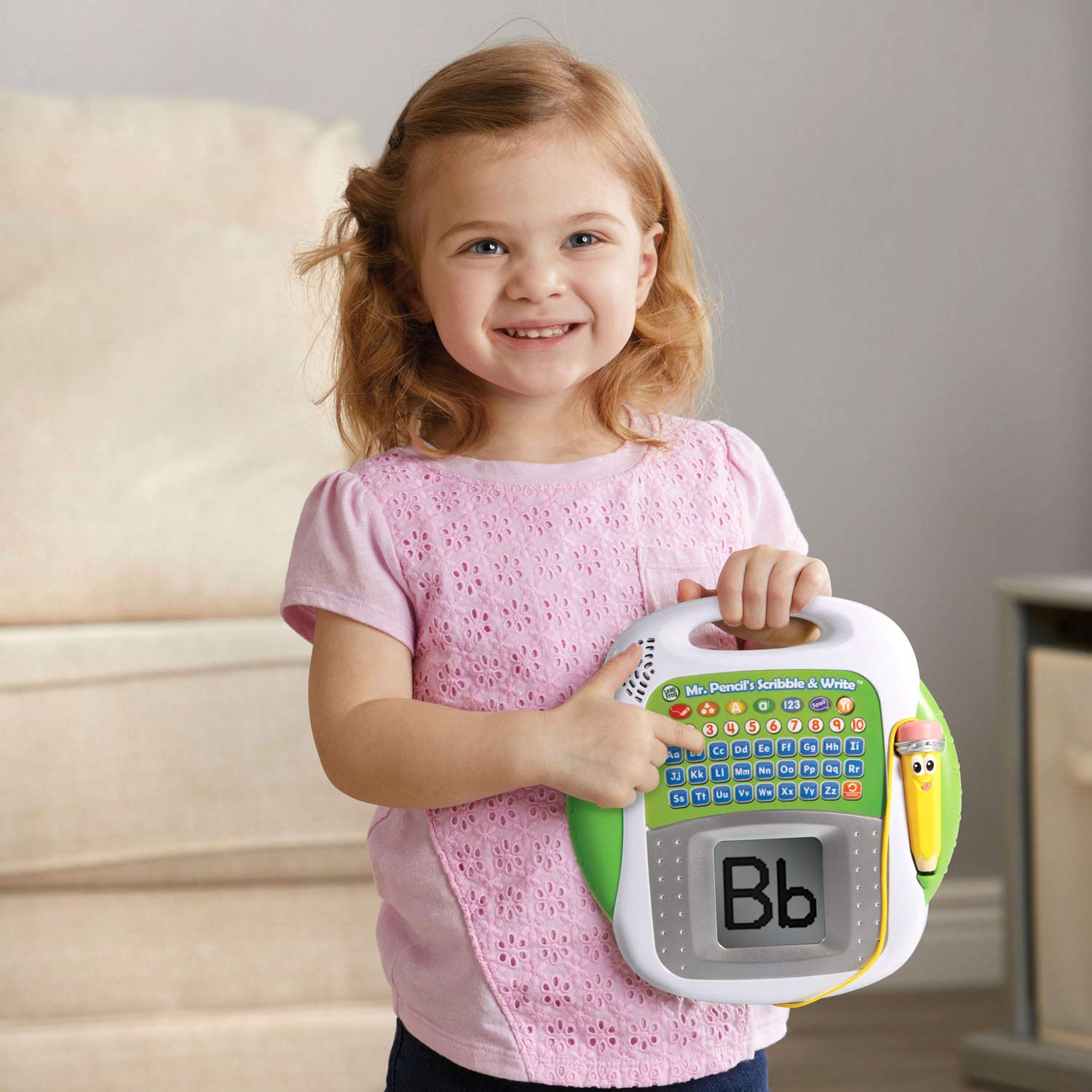 Free drawing mode on LeapFrog Mr. Pencil Scribble and Write sparks creativity.