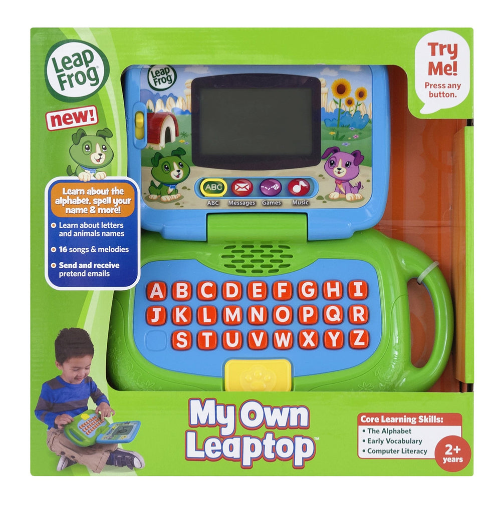 LeapFrog My Own Leaptop Games mode reinforces learning with animal trivia and letters.