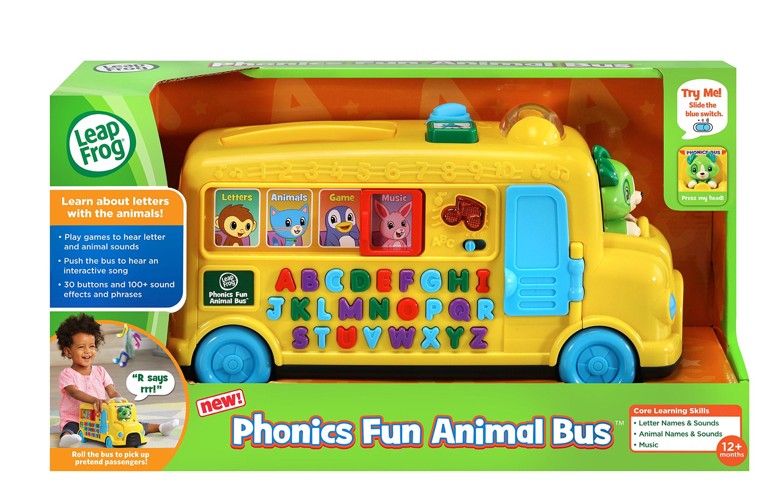 Music mode with two songs on LeapFrog Phonics Fun Animal Bus