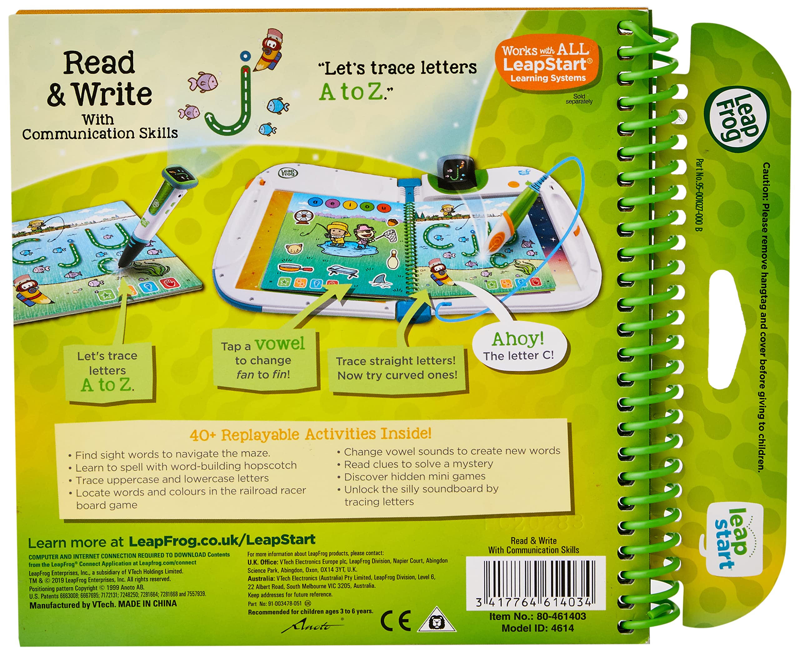 LeapFrog Read & Write 3D Activity Book child reading interactions