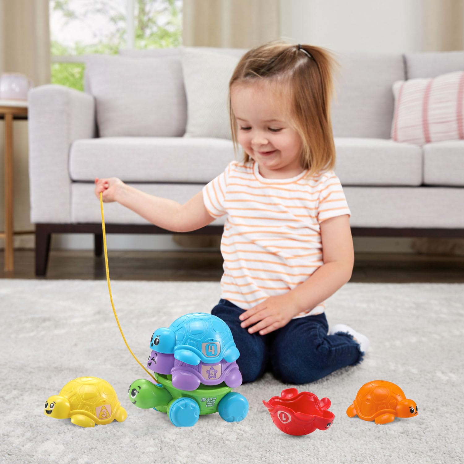 LeapFrog shell shapes and curves invite tactile exploration during play.
