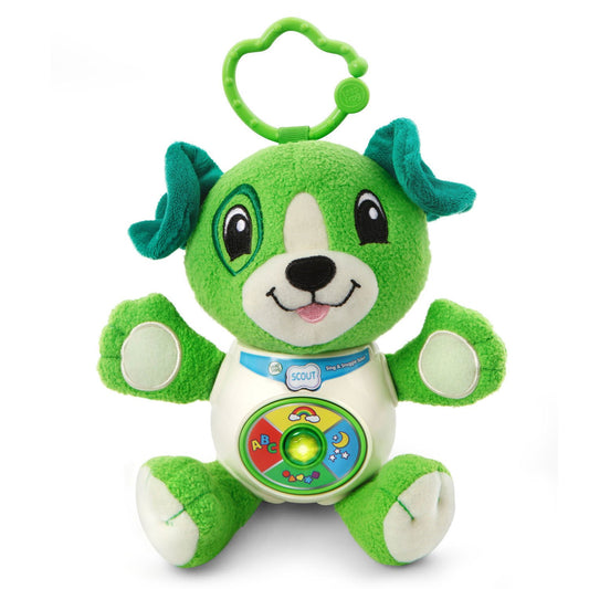 LeapFrog Sing and Snuggle Scout tummy light-up button activates love-bark greeting