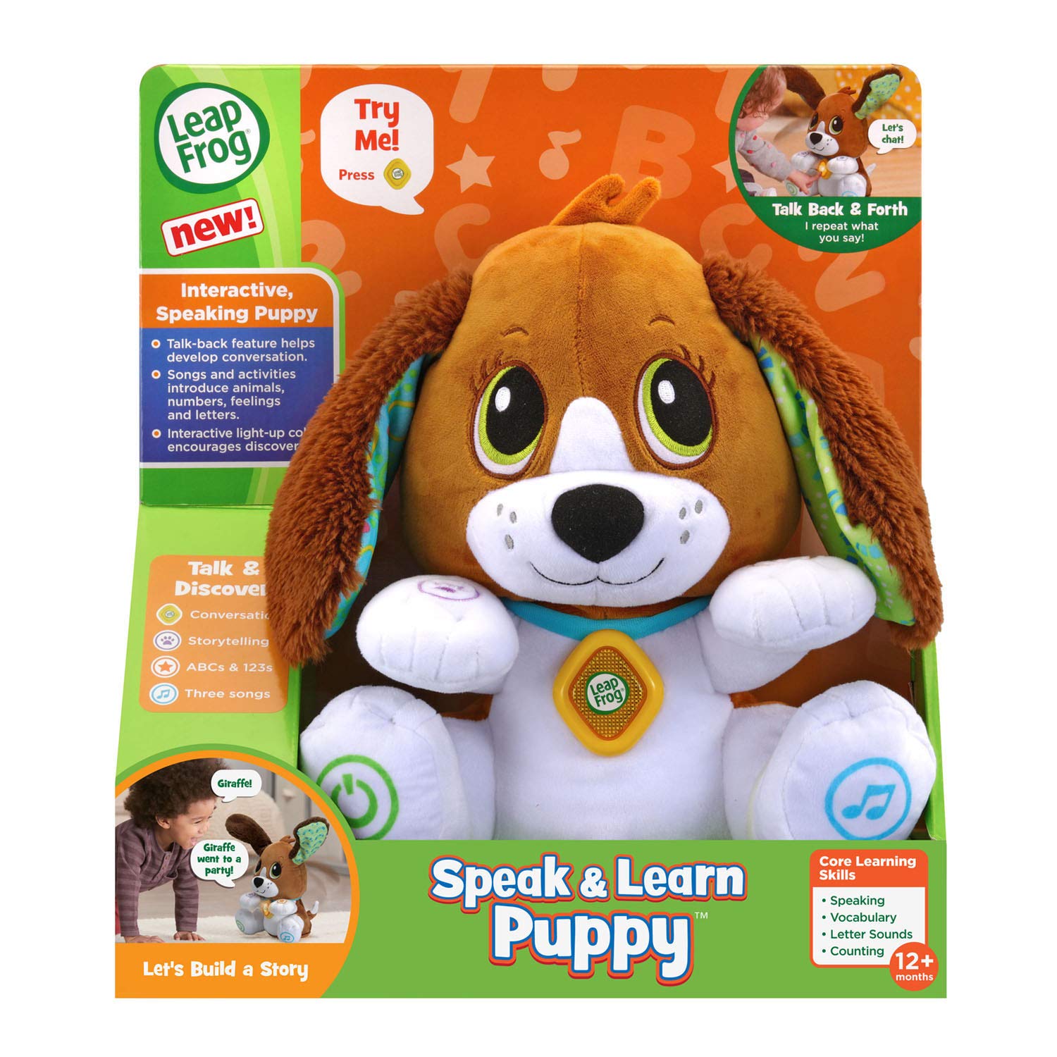 LeapFrog Speak and Learn Puppy songs reinforce language through music and rhythm.