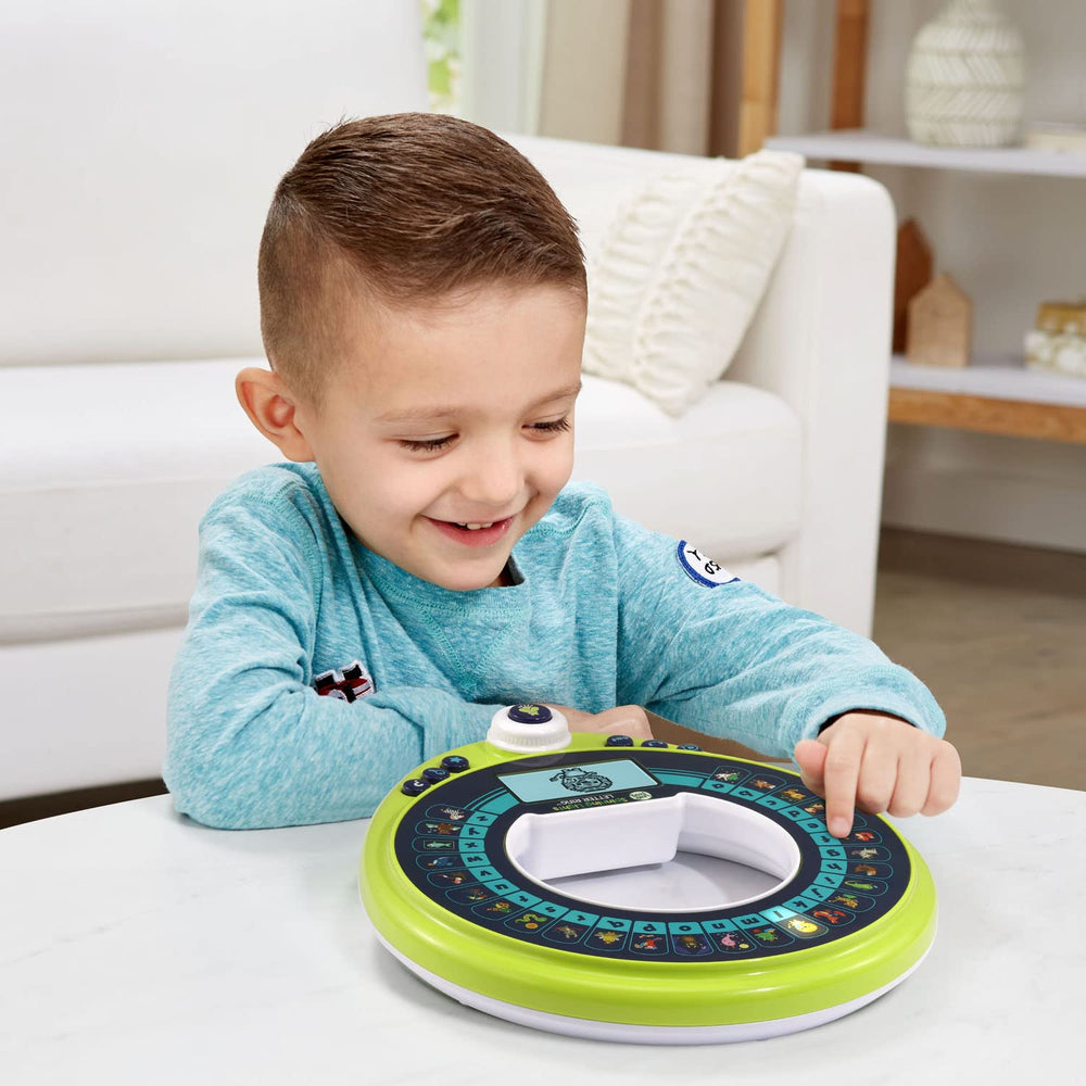 LeapFrog Spinning Lights Letter Ring helps match animals to clues and sounds.