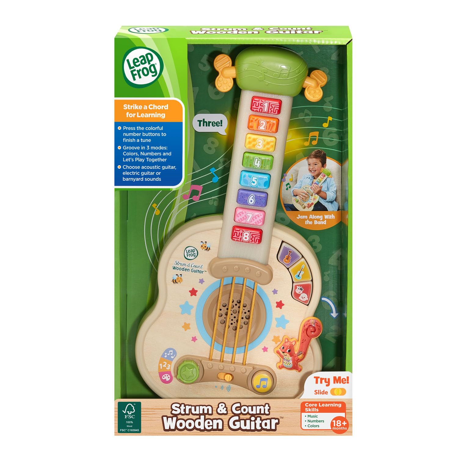 LeapFrog Strum and Count guitar color and number play with light feedback