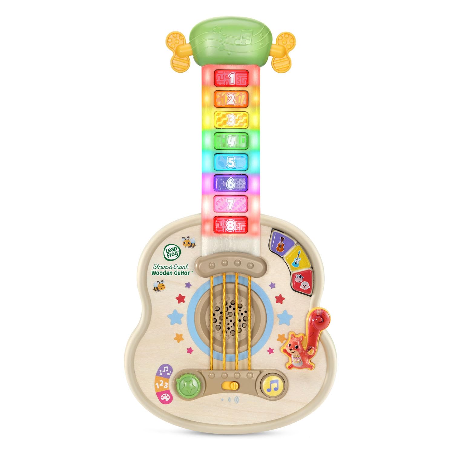 LeapFrog Strum and Count guitar includes demo batteries for quick start