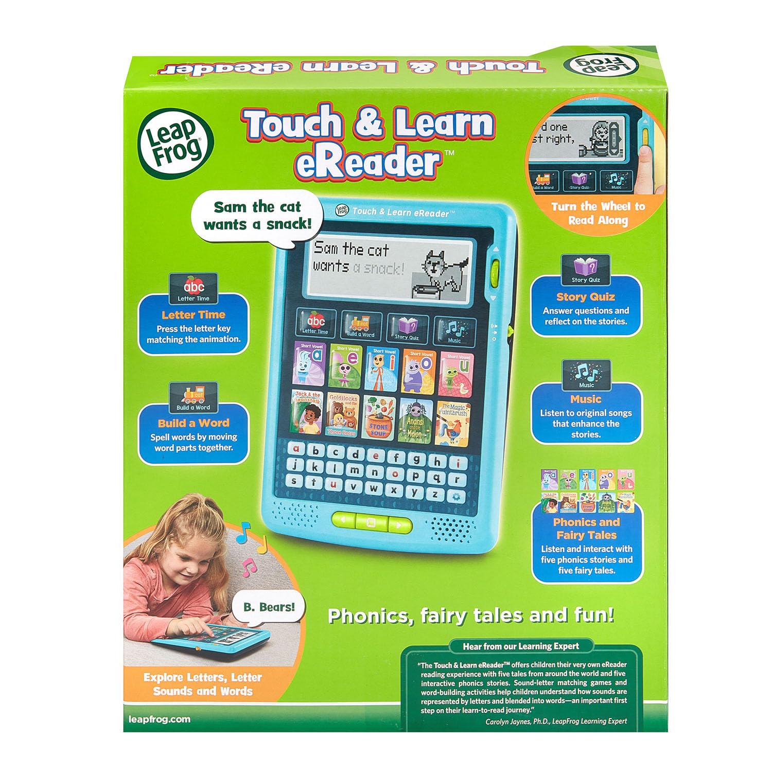 LeapFrog eReader Teal classic fairy tales, like Jack and the Beanstalk