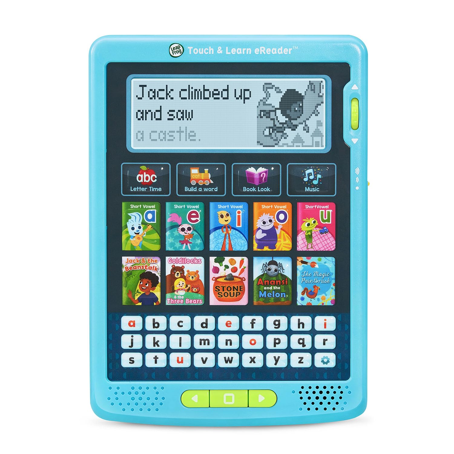 LeapFrog eReader Teal front view, engaging early readers with interactive features