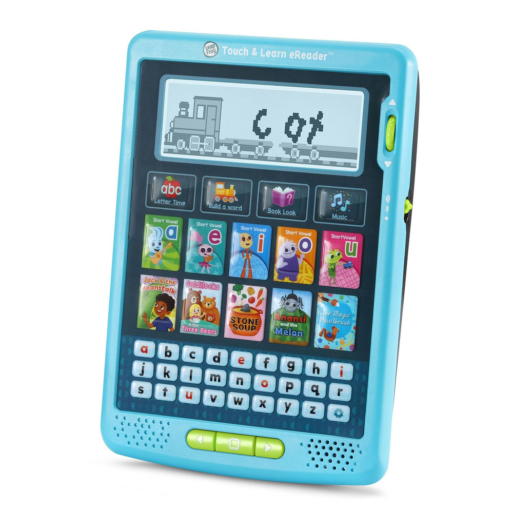 LeapFrog eReader Teal phonics stories screen highlighting vowels and word building