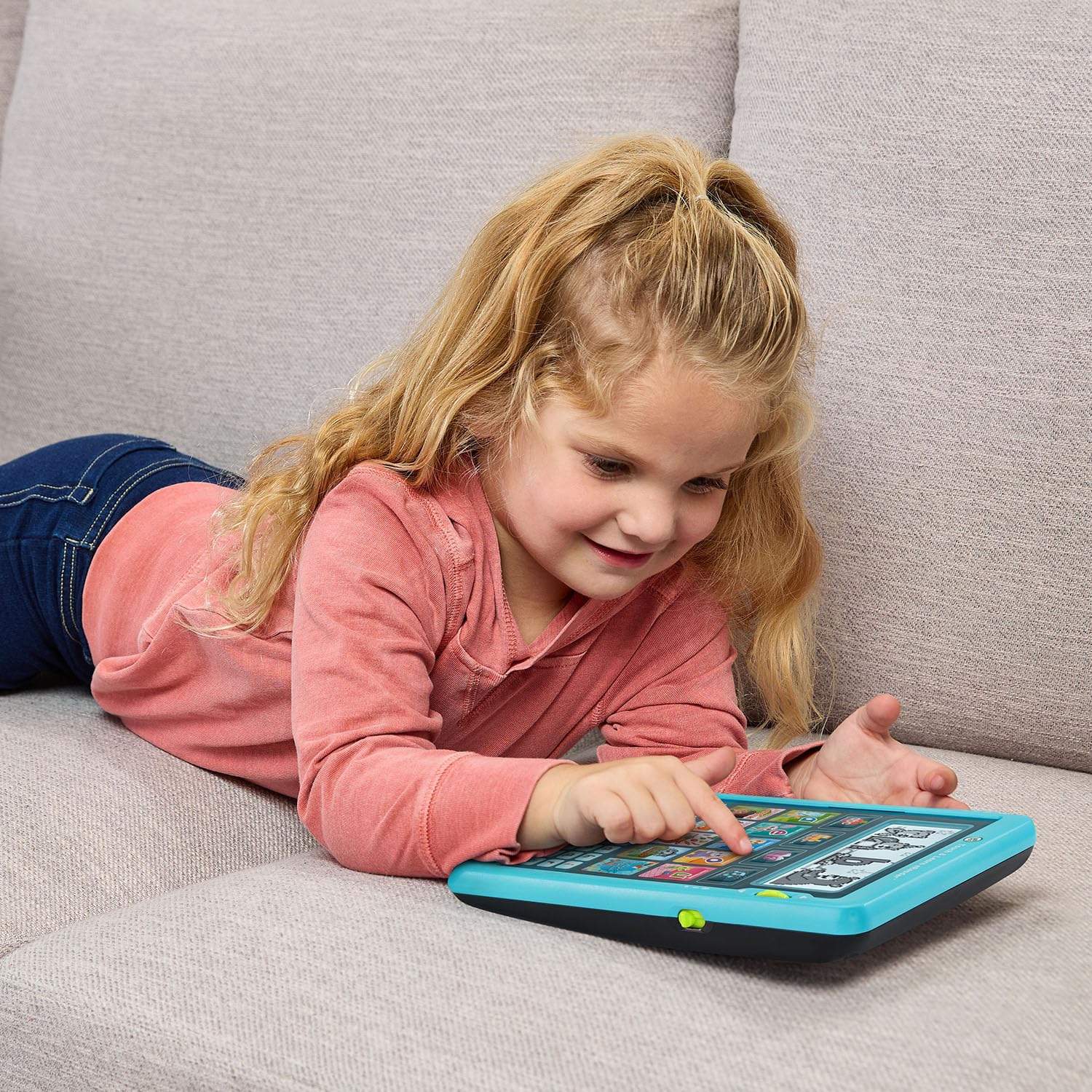LeapFrog eReader Teal word-building activity with movable parts