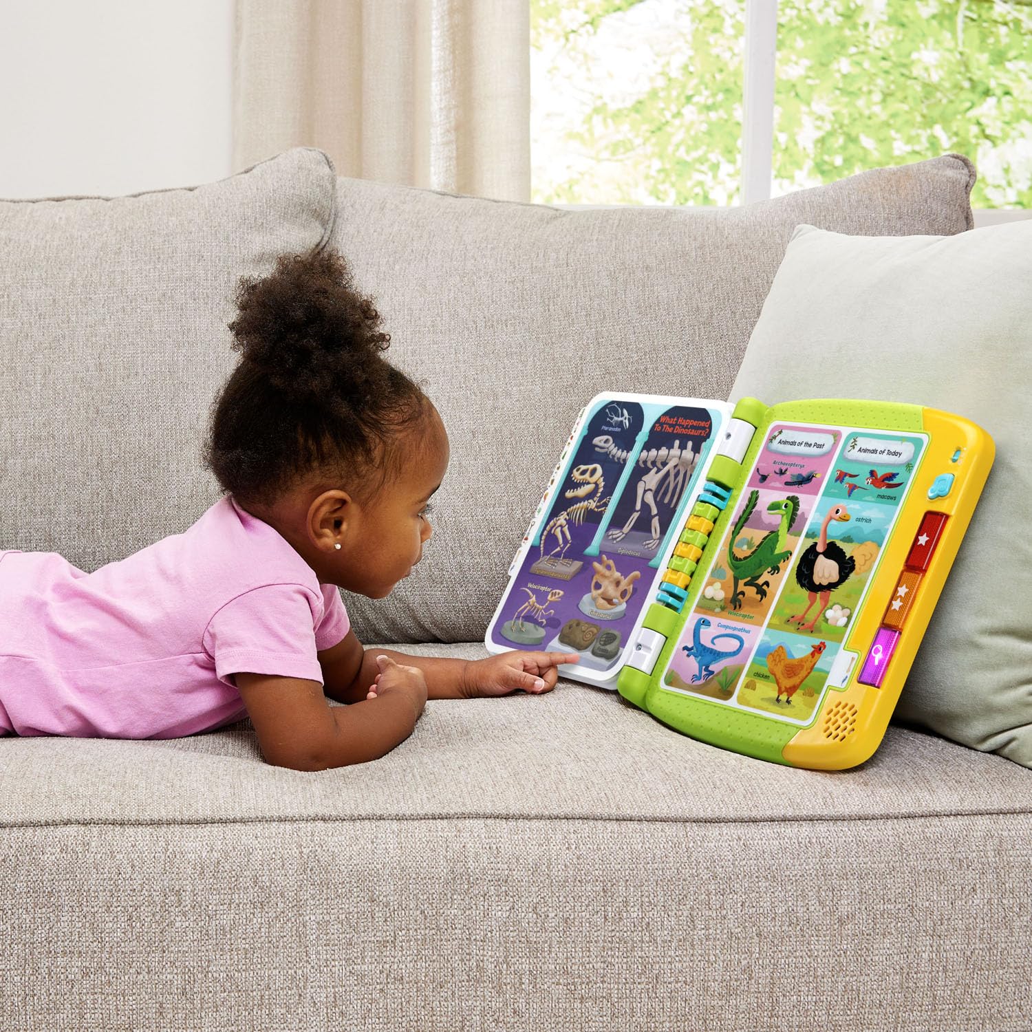 LeapFrog Touch and Learn Dinosaur Book vibrant illustrations invite imaginative play