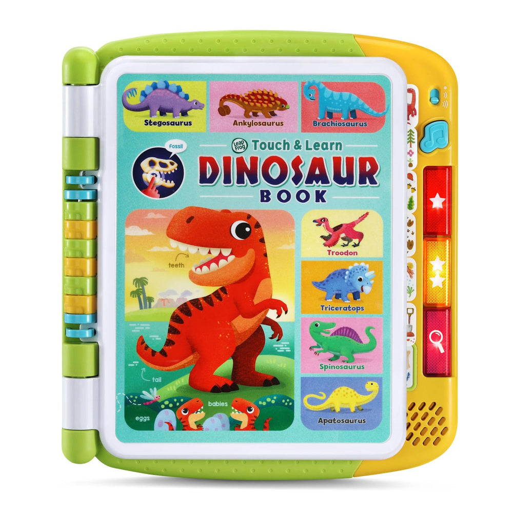 LeapFrog Touch and Learn Dinosaur Book cover with vibrant dinos to spark curiosity