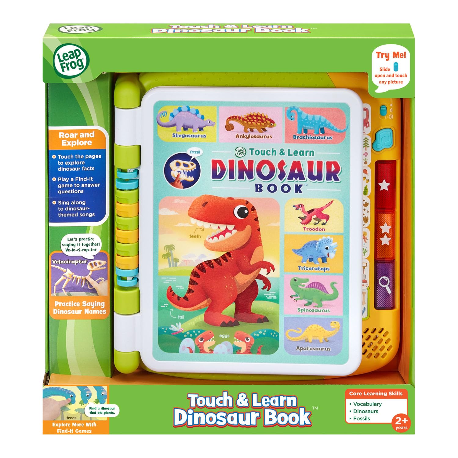 LeapFrog Touch and Learn Dinosaur Book demo batteries included for quick setup