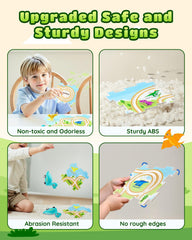 Leapio Puzzle Racer safe ABS plastic with smooth edges.