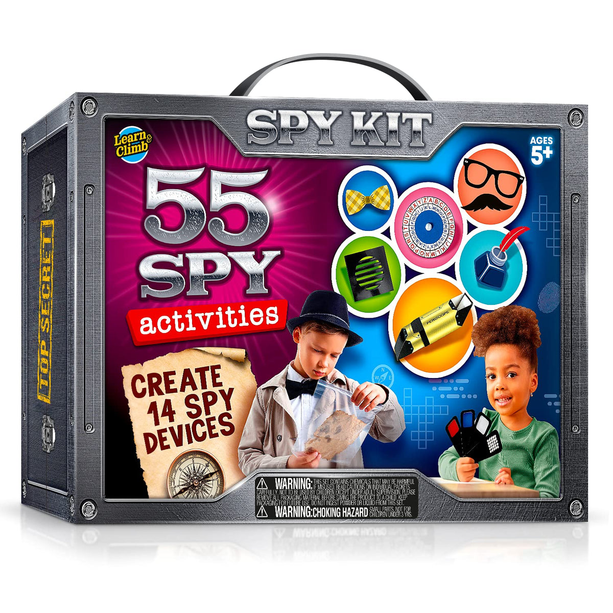 Learn & Climb Kids Spy Kit: gadget assembly in action for imaginative play
