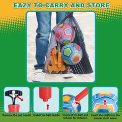 Learn2M golf set displayed at park or beach for portable family entertainment