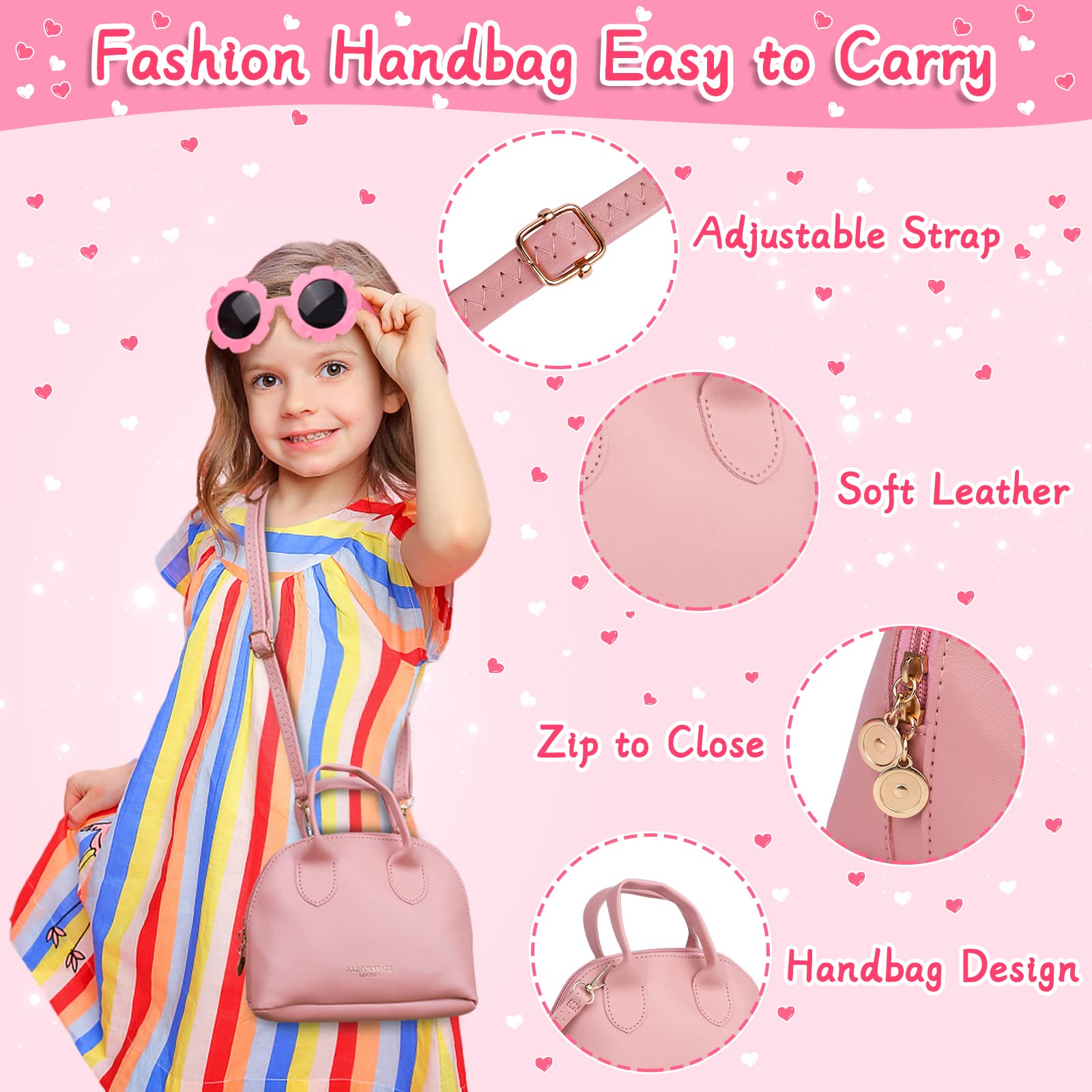 Learn2M Play Purse inside view with makeup kit for pretend beauty play
