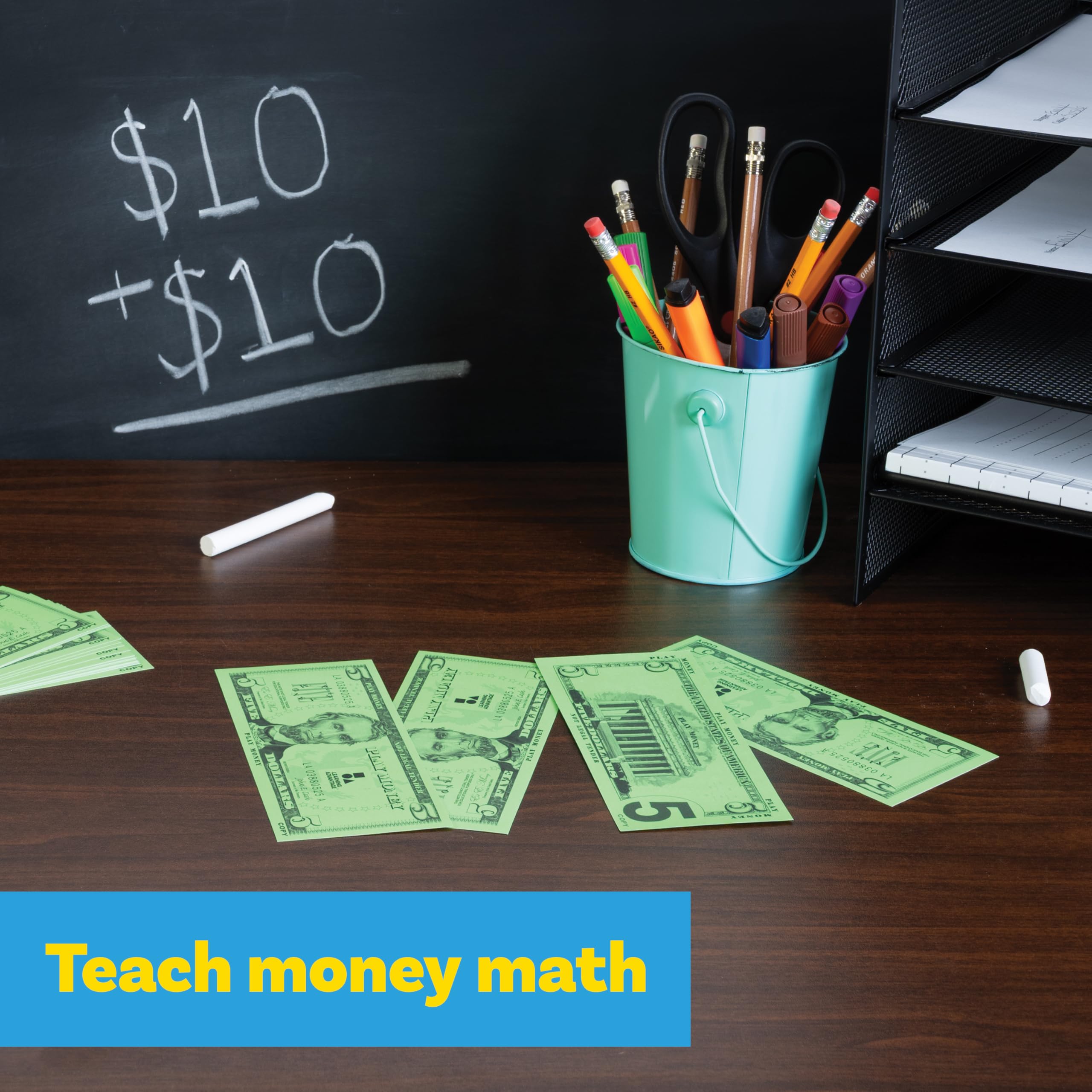LEARNING ADVANTAGE realistic-us-currency-abraham-lincoln: authentic imagery for authentic pretend play.