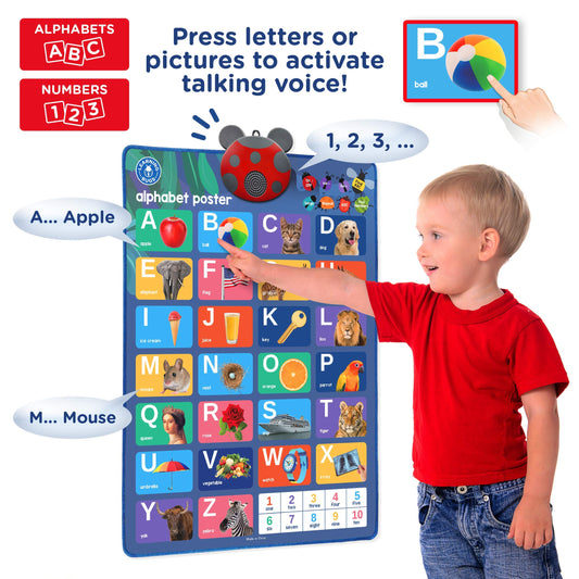 LEARNING BUGS alphabet mode with large touch buttons for letter recognition