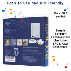 Learning Bugs battery information page shows included batteries for quick setup