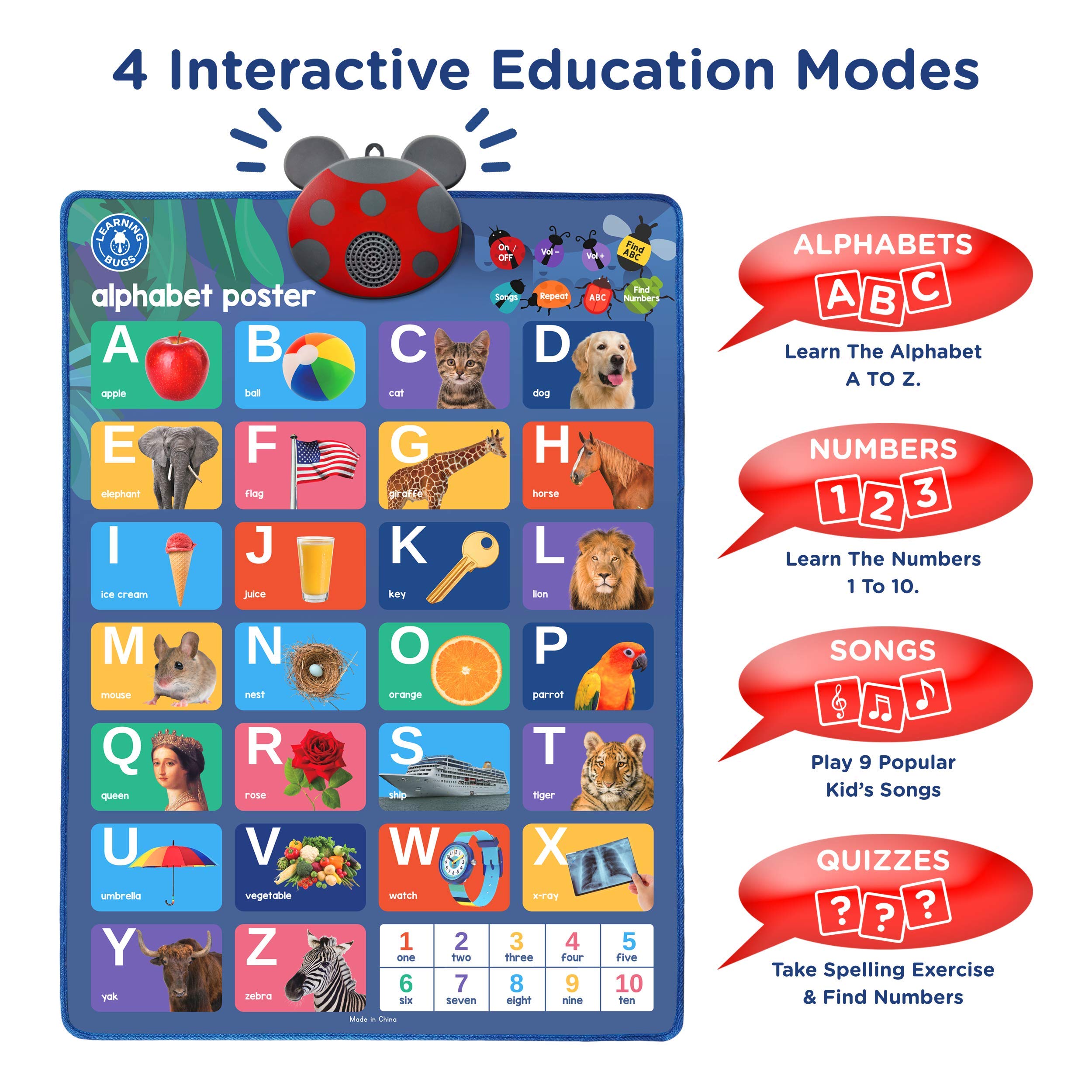LEARNING BUGS numbers mode teaching digits 1 to 10 through touch