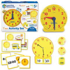 Learning Resources Time Activity Set teaching clock front view for accurate time practice.