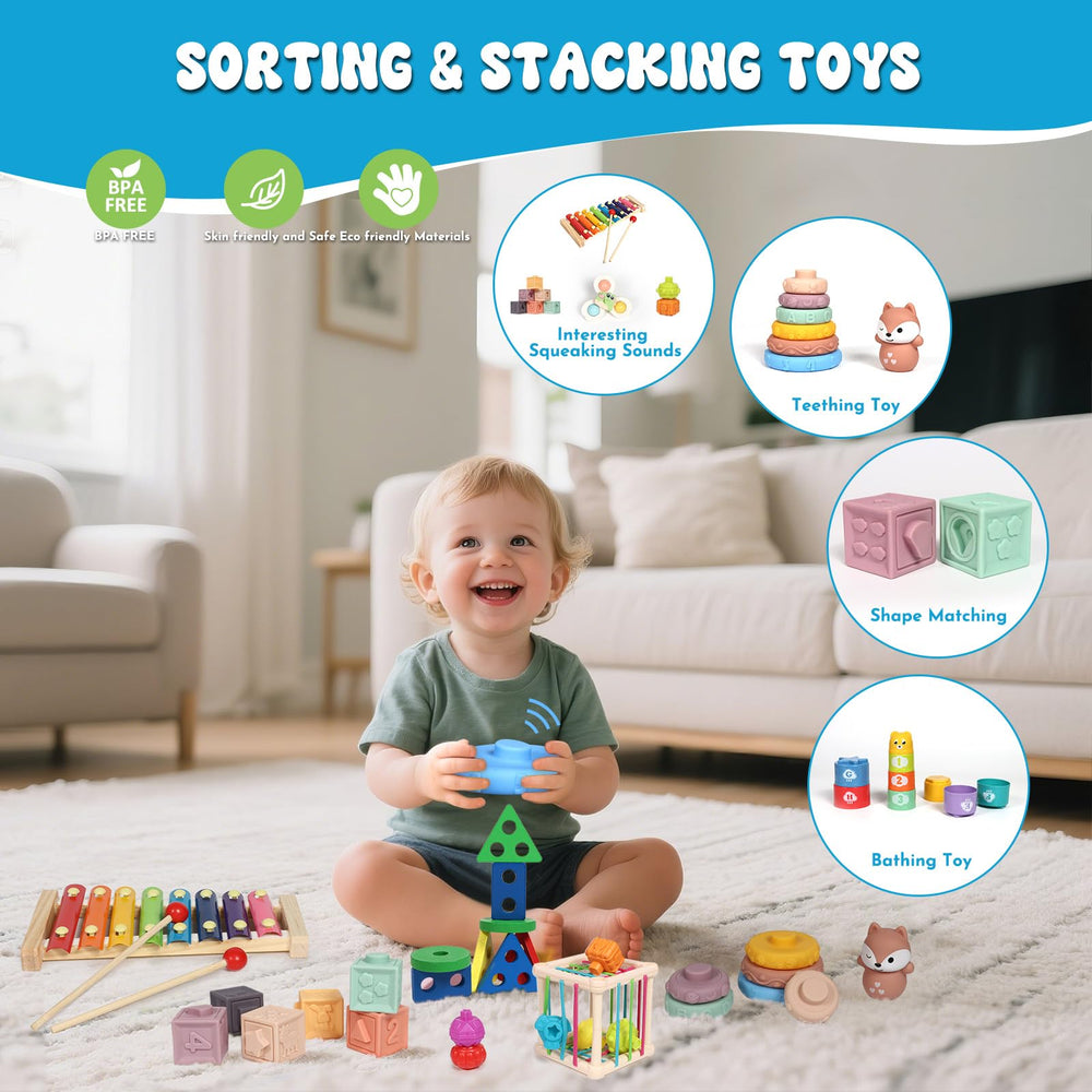 LearnToy wooden sorter encourages problem solving and shape recognition