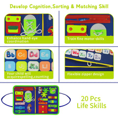 LearnToy dinosaur buckle toy helps toddlers practice dressing skills