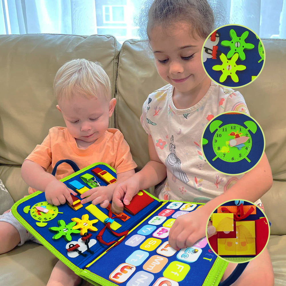 LearnToy dinosaur busy board supports parent-child activities and social skills