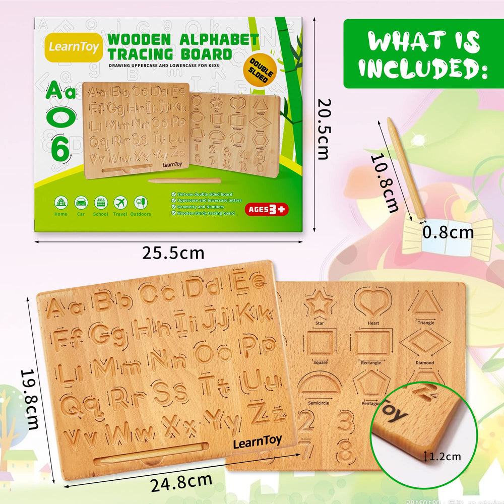 LearnToy travel-ready tracing board shown in a bag for portable learning.