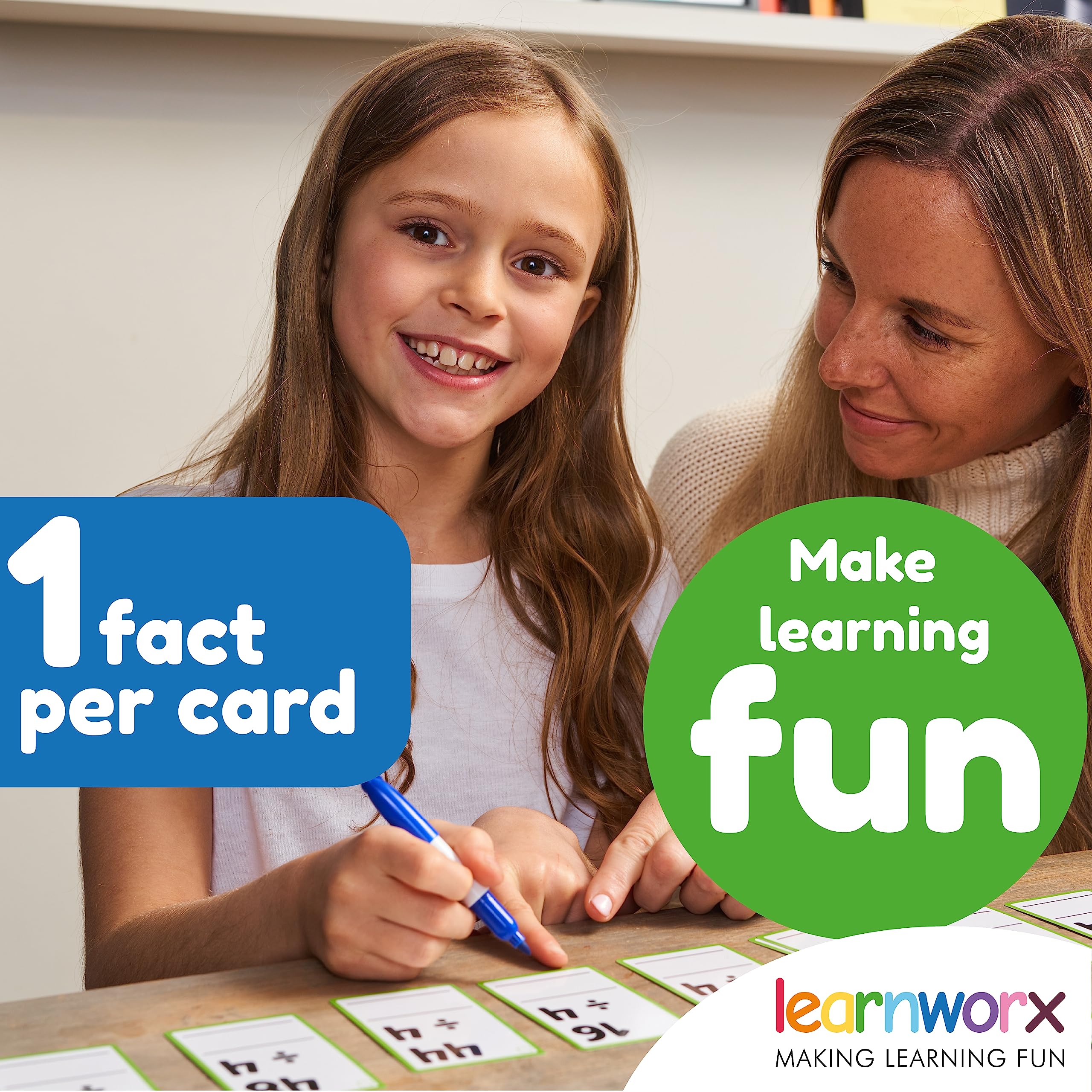 Learnworx 169-card set covers all division facts for comprehensive practice