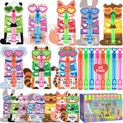 LEASEN 32-pack mini bubble wands in four colors for kids' playtime and rewards