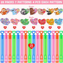 LEASEN animal-themed Valentines cards paired with bubble wands for hugs and sharing joy.